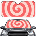 Pink Circle Swirl Print Car Windshield Sun Shade