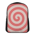 Pink Circle Swirl Print Casual Backpack