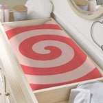 Pink Circle Swirl Print Changing Pad Cover