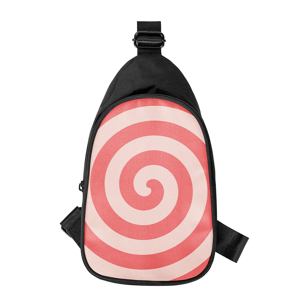 Pink Circle Swirl Print Chest Bag