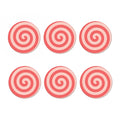 Pink Circle Swirl Print Coaster Set
