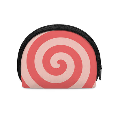 Pink Circle Swirl Print Coin Purse
