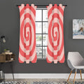 Pink Circle Swirl Print Grommet Curtain Panels