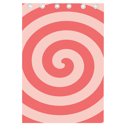 Pink Circle Swirl Print Curtain