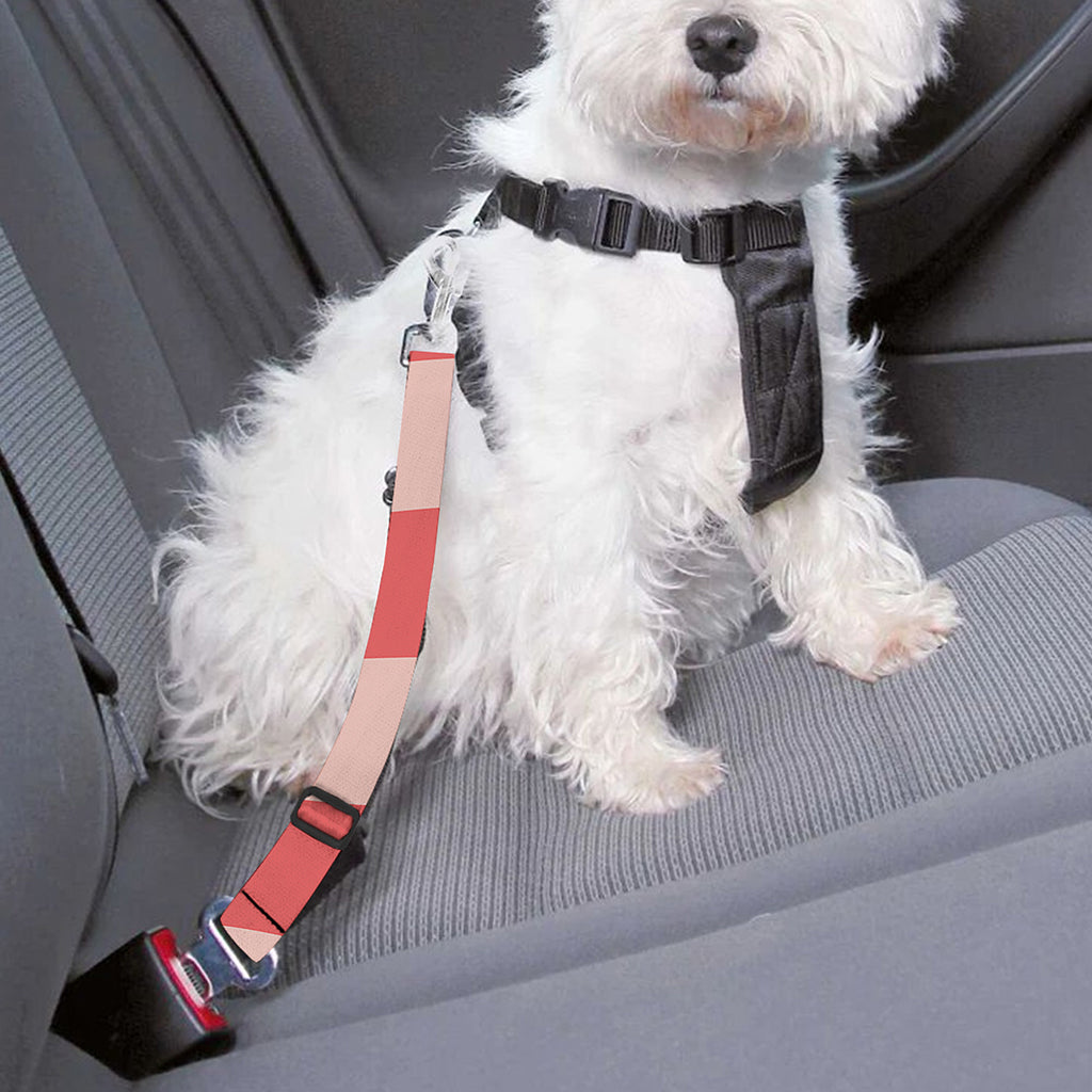 Pink Circle Swirl Print Dog Seat Belt