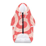Pink Circle Swirl Print Dog Zip Up Hoodie