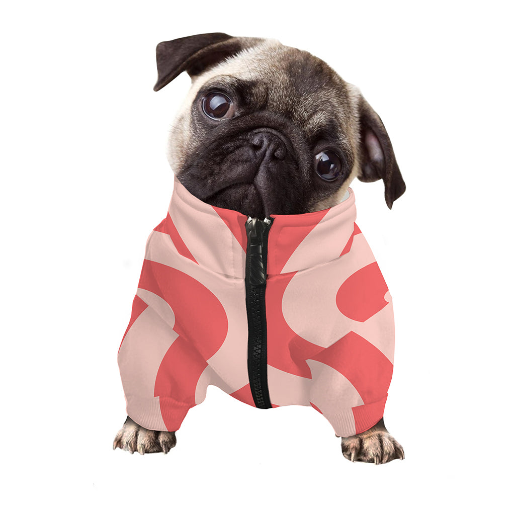 Pink Circle Swirl Print Dog Zip Up Jacket