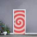 Pink Circle Swirl Print Door Sticker