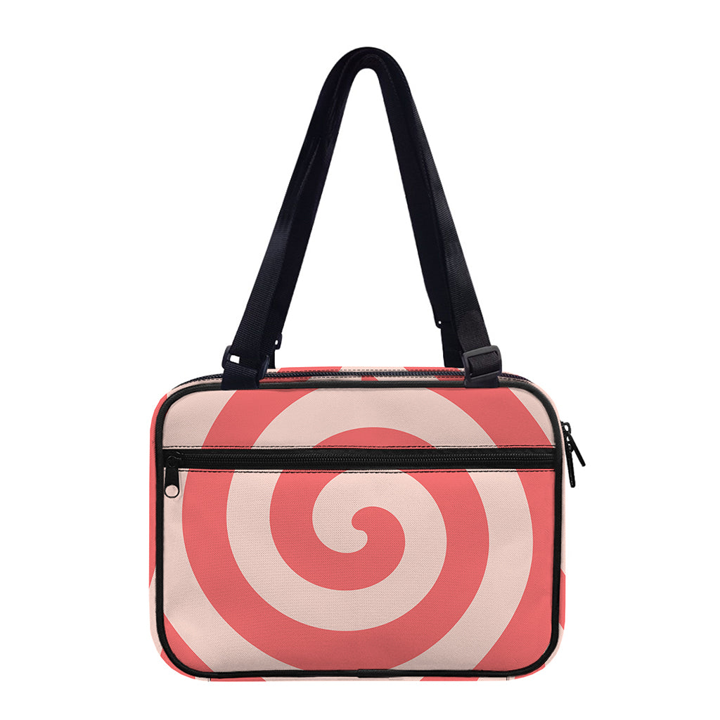 Pink Circle Swirl Print Double Strap Bible Bag