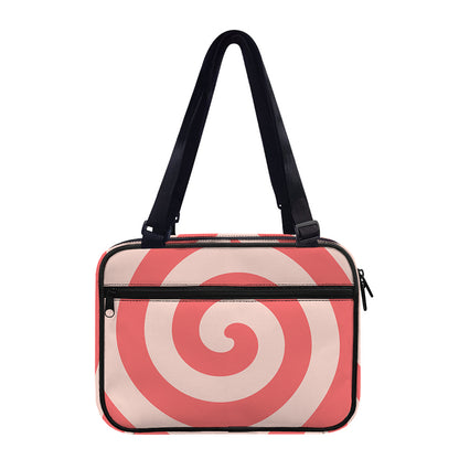 Pink Circle Swirl Print Double Strap Bible Bag