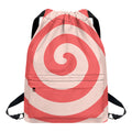Pink Circle Swirl Print Drawstring Backpack