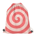 Pink Circle Swirl Print Drawstring Bag