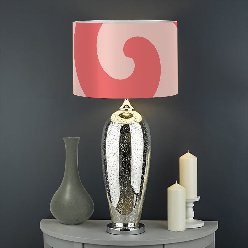 Pink Circle Swirl Print Drum Lamp Shade