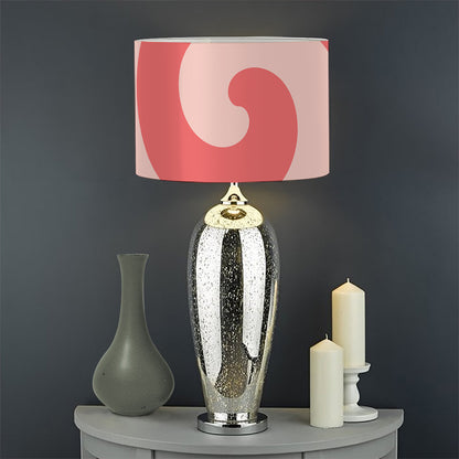 Pink Circle Swirl Print Drum Lamp Shade