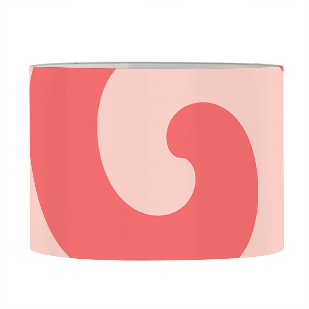 Pink Circle Swirl Print Drum Lamp Shade