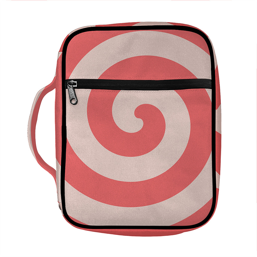 Pink Circle Swirl Print Front Pocket Bible Bag