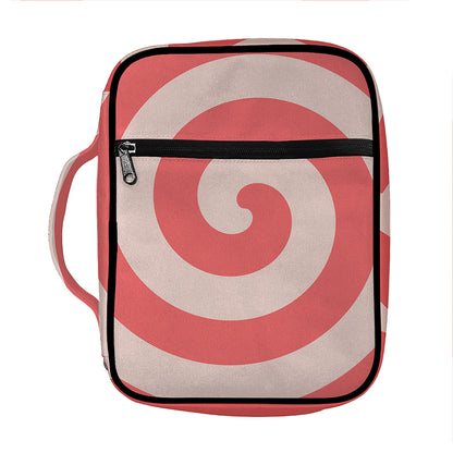Pink Circle Swirl Print Front Pocket Bible Bag