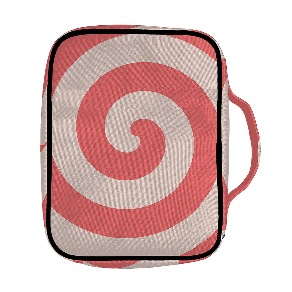 Pink Circle Swirl Print Front Pocket Bible Bag