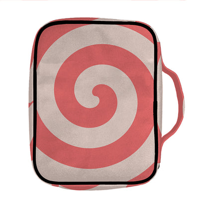 Pink Circle Swirl Print Front Pocket Bible Bag