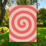 Pink Circle Swirl Print Garden Flag