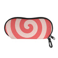 Pink Circle Swirl Print Glasses Case
