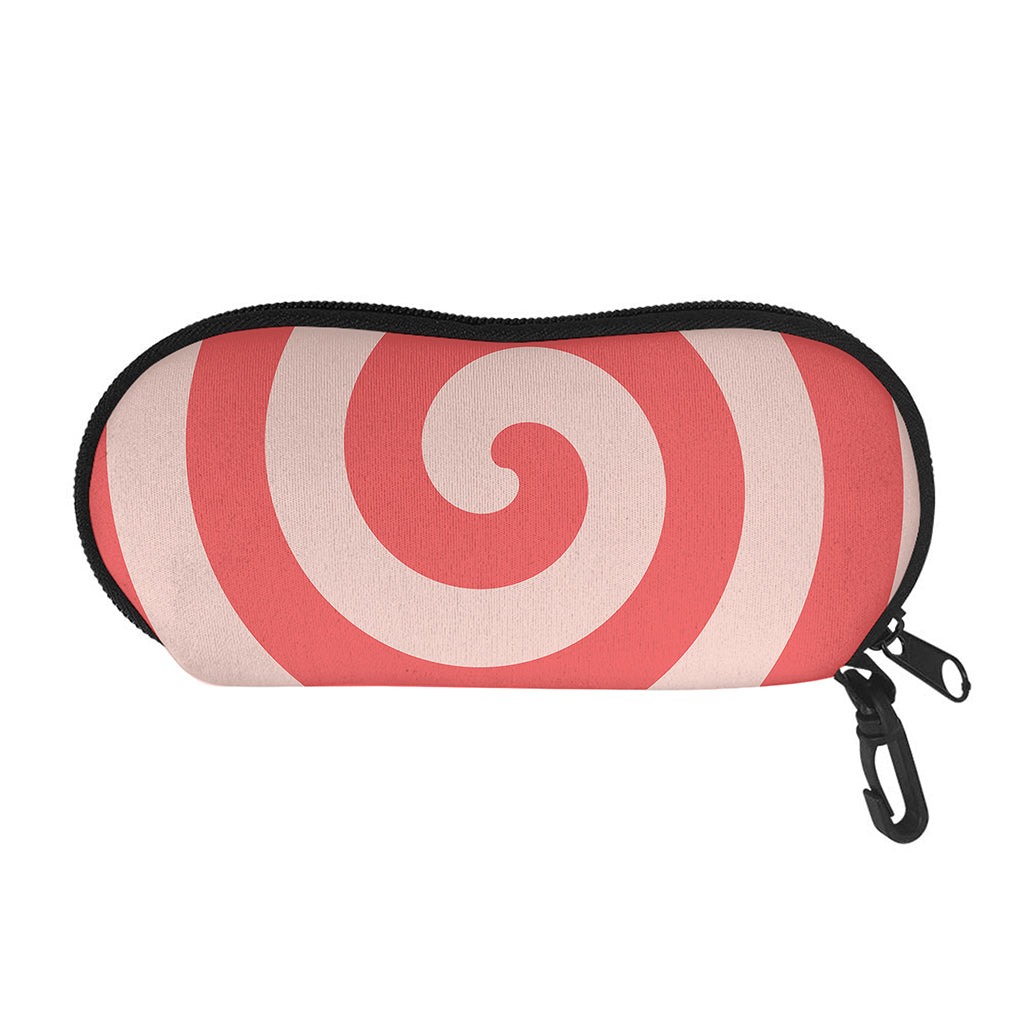 Pink Circle Swirl Print Glasses Case