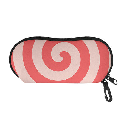 Pink Circle Swirl Print Glasses Case
