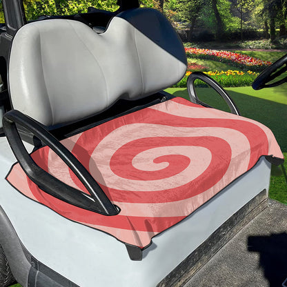 Pink Circle Swirl Print Golf Cart Seat Cover