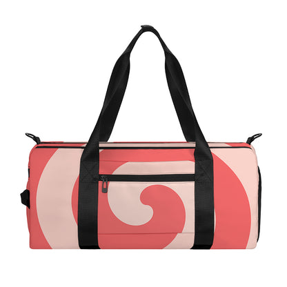 Pink Circle Swirl Print Gym Bag