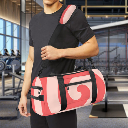 Pink Circle Swirl Print Gym Bag