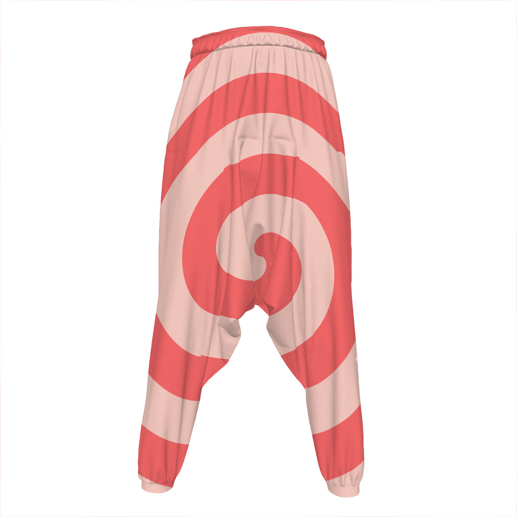 Pink Circle Swirl Print Hammer Pants
