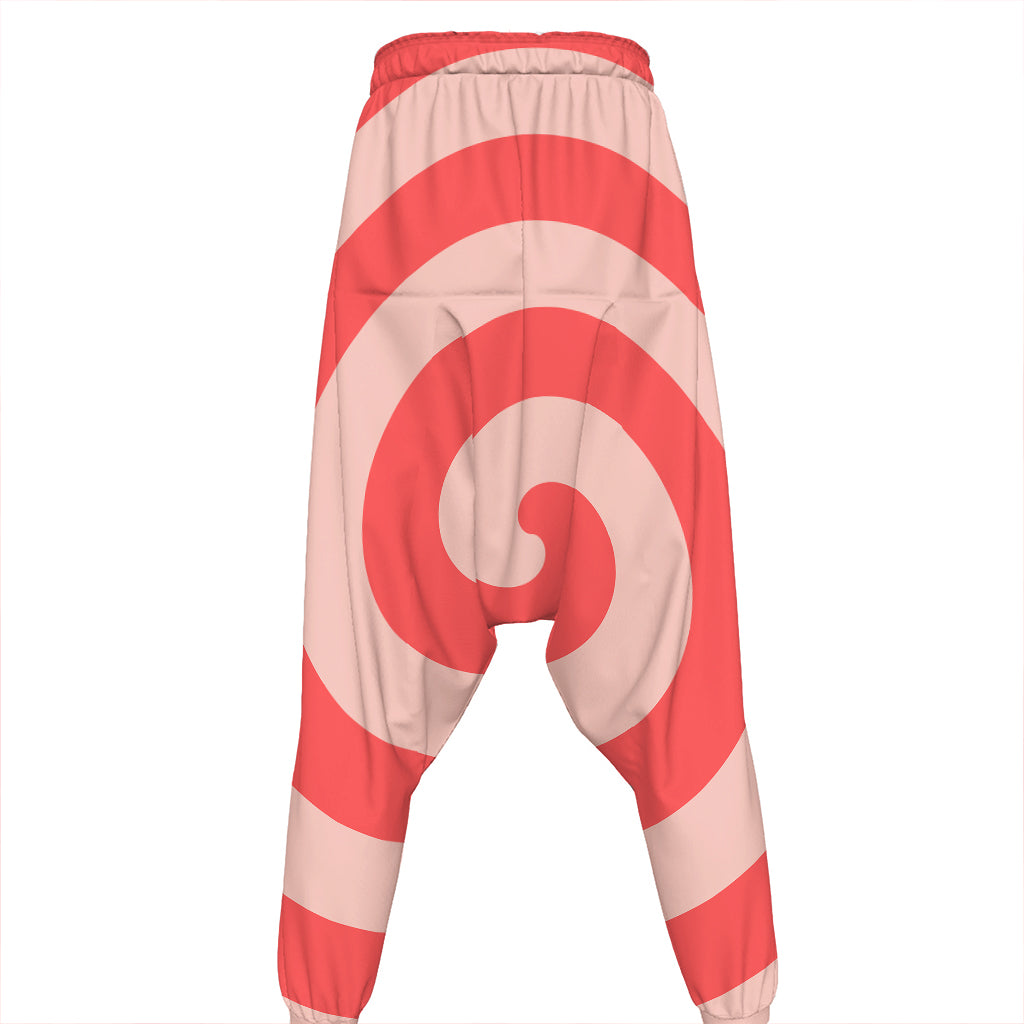 Pink Circle Swirl Print Hammer Pants