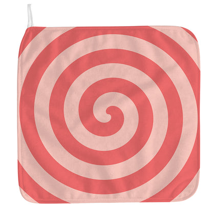 Pink Circle Swirl Print Hand Towel
