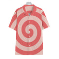 Pink Circle Swirl Print Hawaiian Shirt