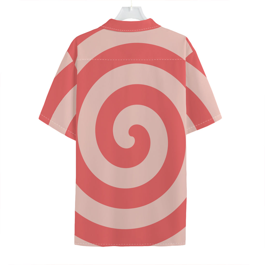 Pink Circle Swirl Print Hawaiian Shirt