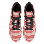 Pink Circle Swirl Print High Top Leather Sneakers
