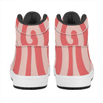 Pink Circle Swirl Print High Top Leather Sneakers