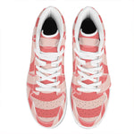 Pink Circle Swirl Print High Top Leather Sneakers