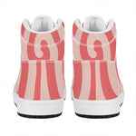Pink Circle Swirl Print High Top Leather Sneakers