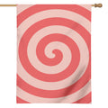 Pink Circle Swirl Print House Flag