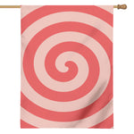 Pink Circle Swirl Print House Flag