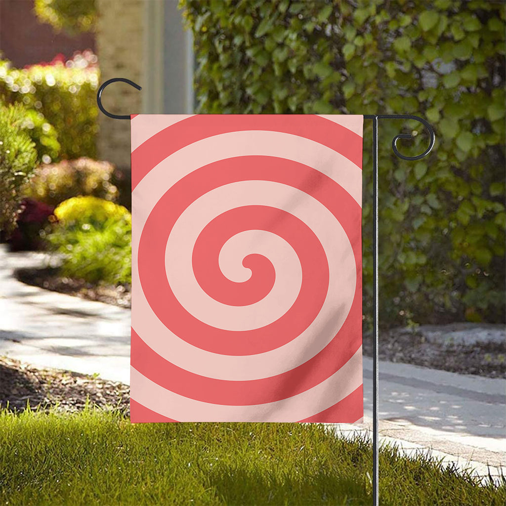 Pink Circle Swirl Print House Flag