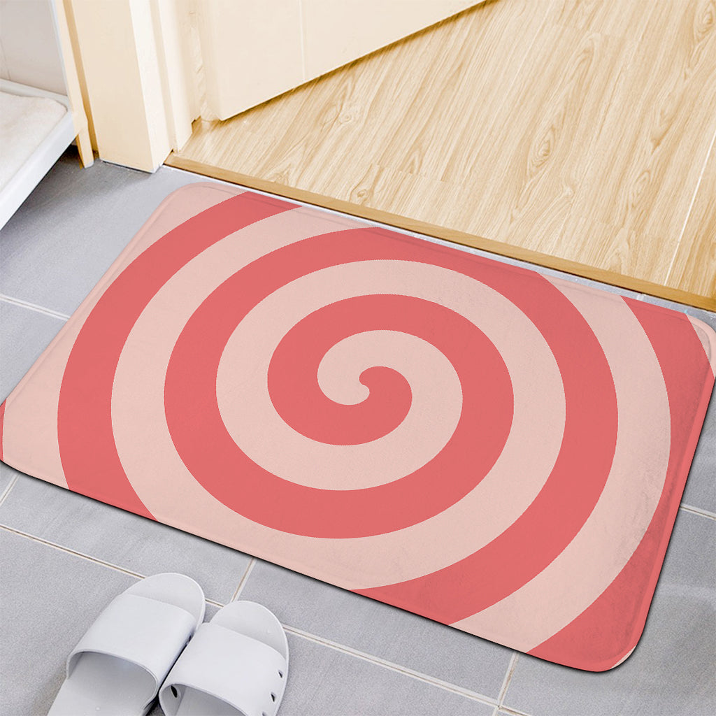 Pink Circle Swirl Print Indoor Door Mat