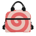 Pink Circle Swirl Print Insulated Lunch Bag