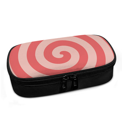 Pink Circle Swirl Print Insulin Cooler Travel Case