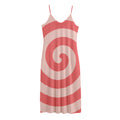 Pink Circle Swirl Print Jersey Midi Cami Dress