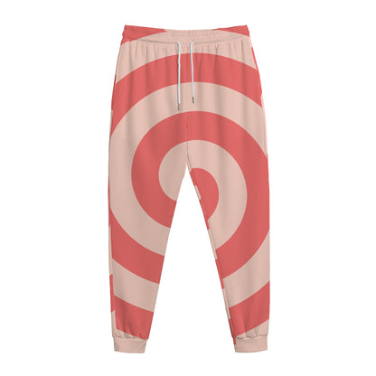 Pink Circle Swirl Print Jogger Pants
