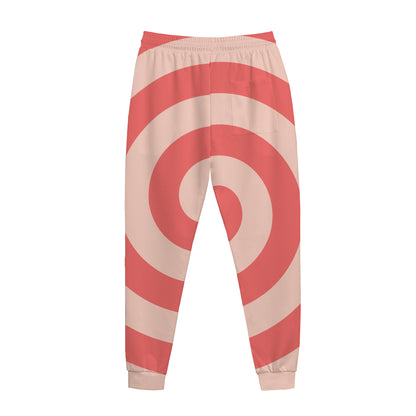Pink Circle Swirl Print Jogger Pants