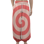 Pink Circle Swirl Print Lantern Pants