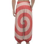 Pink Circle Swirl Print Lantern Pants